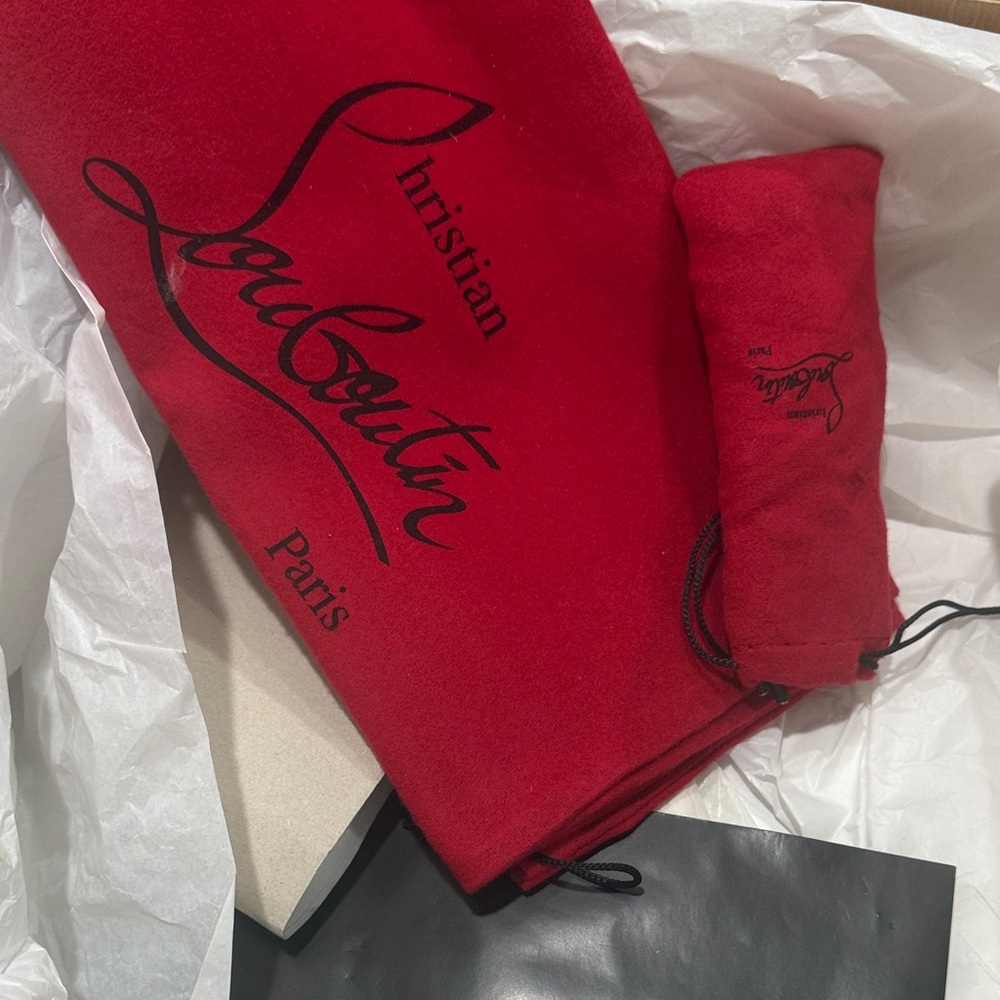 Christian Louboutin Black and Gold Heeled Boots - Picture 8 of 8